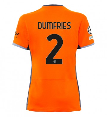 Inter Milan Denzel Dumfries #2 Tredje trøje Dame 2023-24 Kort ærmer